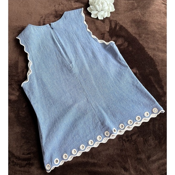 Charming Chambray J. Crew Cotton Sleeveless Top - Picture 4 of 6